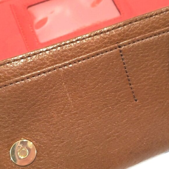 BANANA REPUBLIC Leather Red & Brown Wallet - Picture 14 of 14